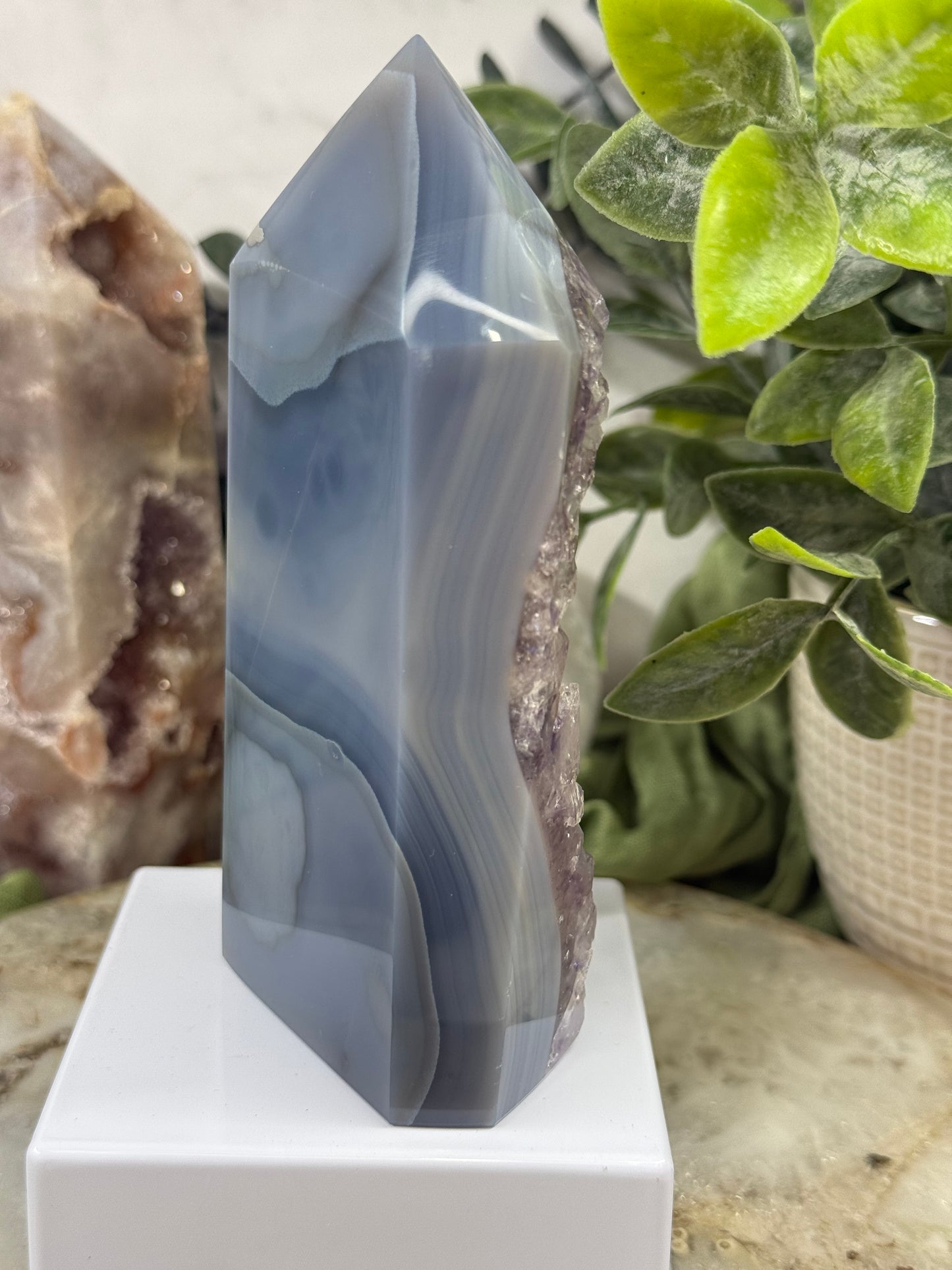amethyst agate tower with elestial points 36k