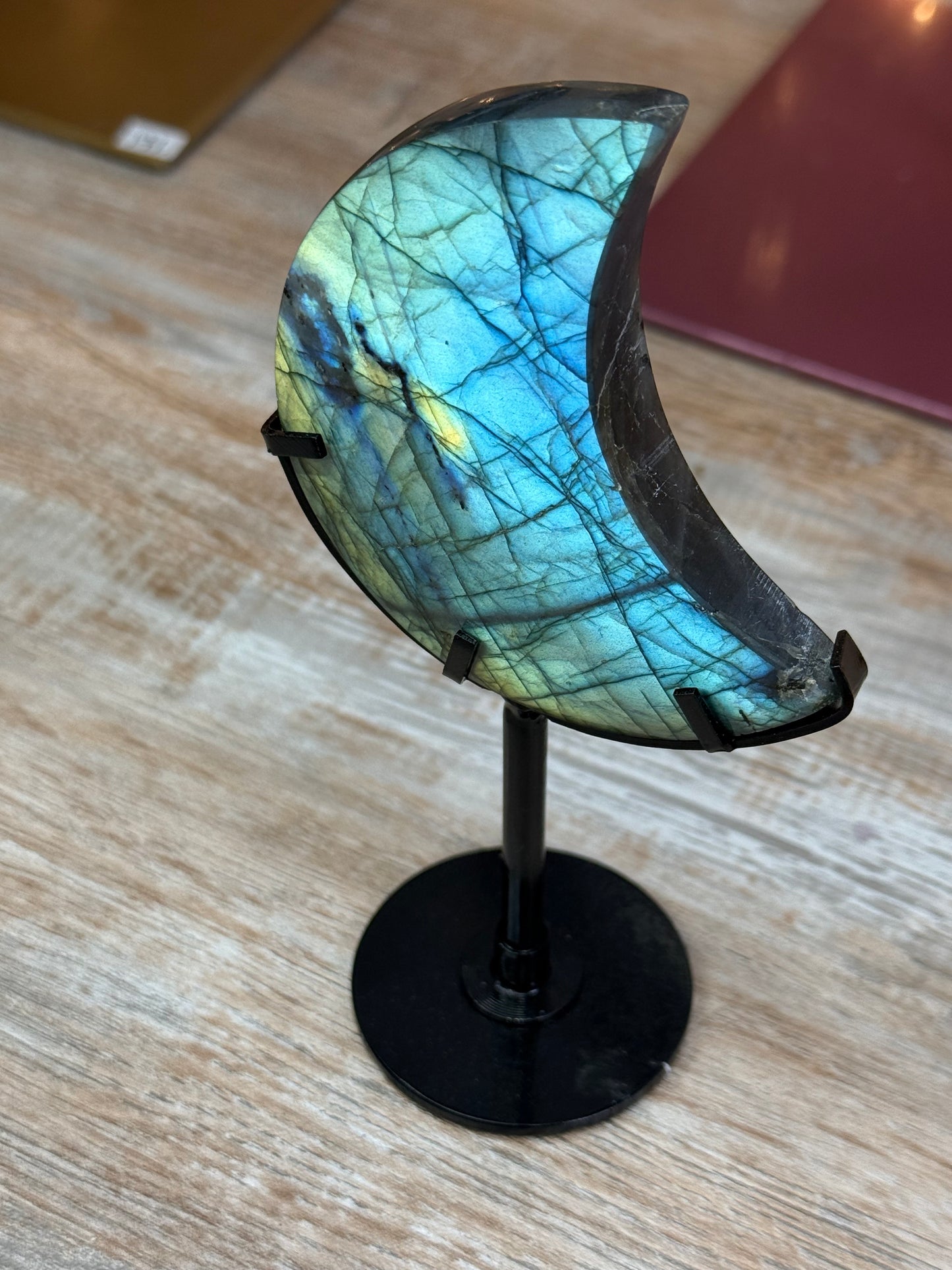 labradorite moon on stand 27a