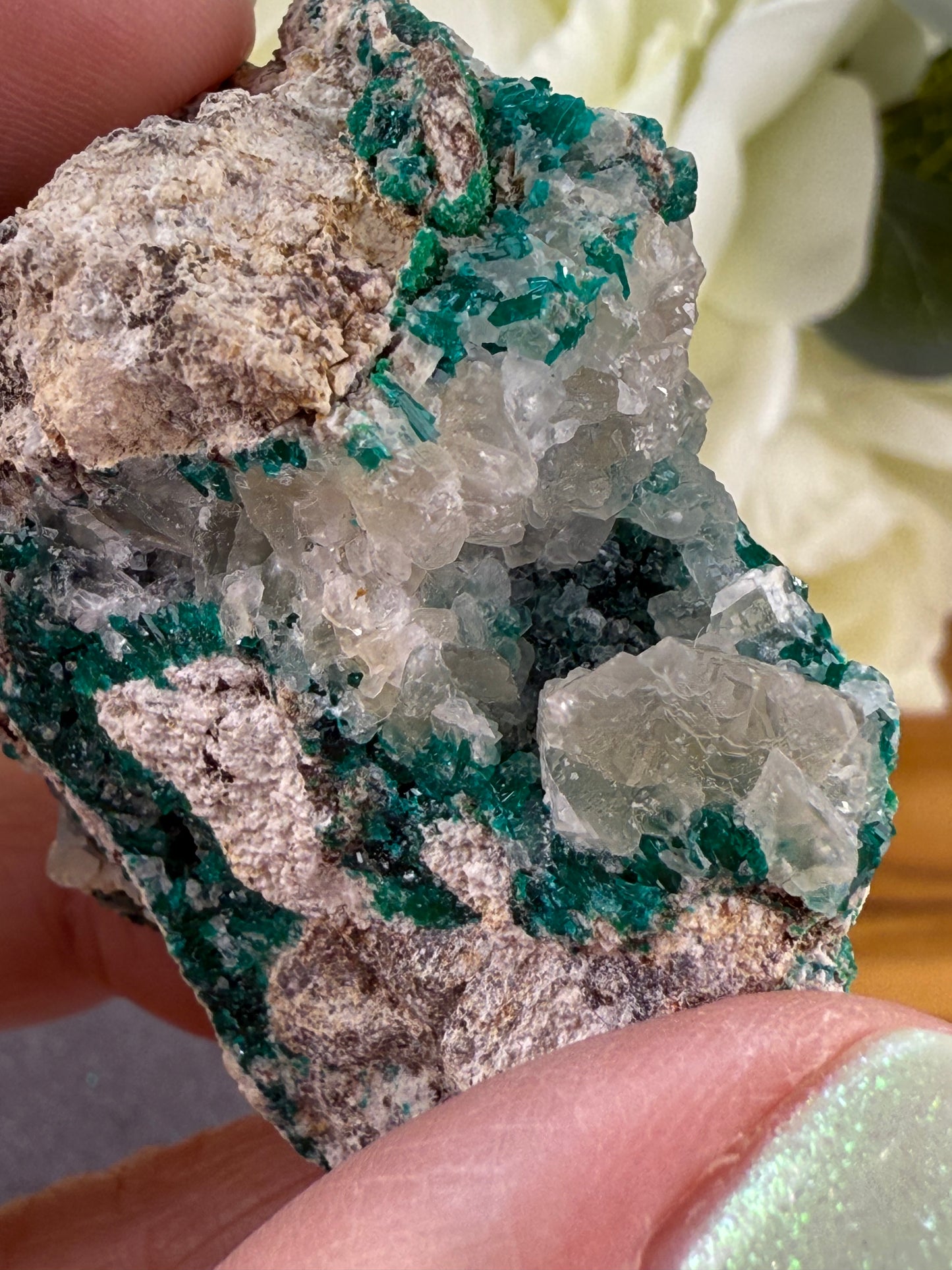 dioptase calcite