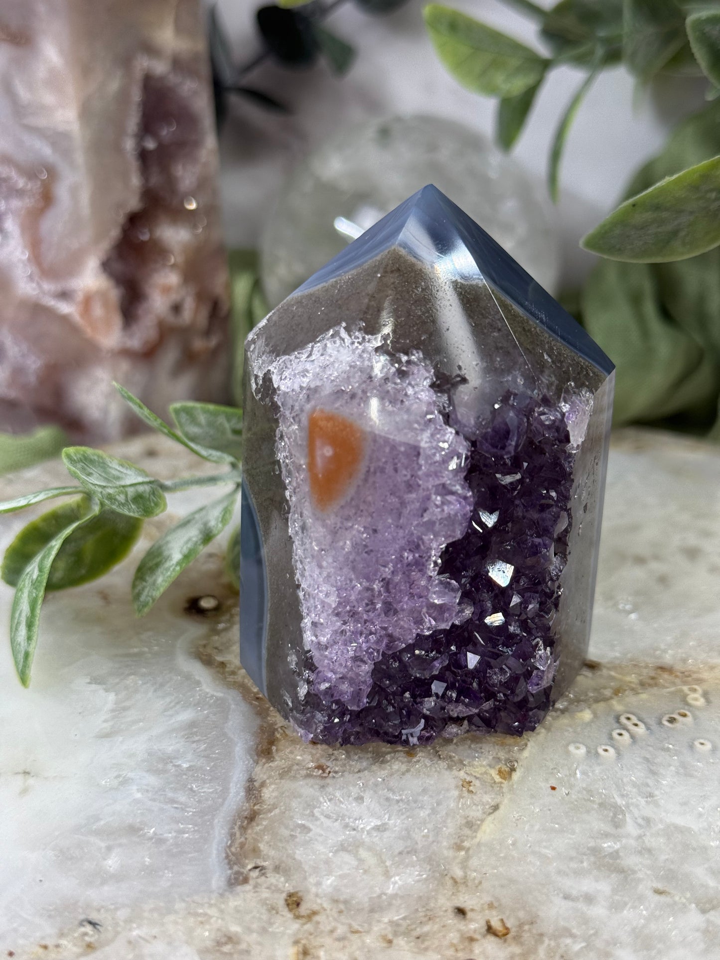 red eye purple amethyst agate tower 26i