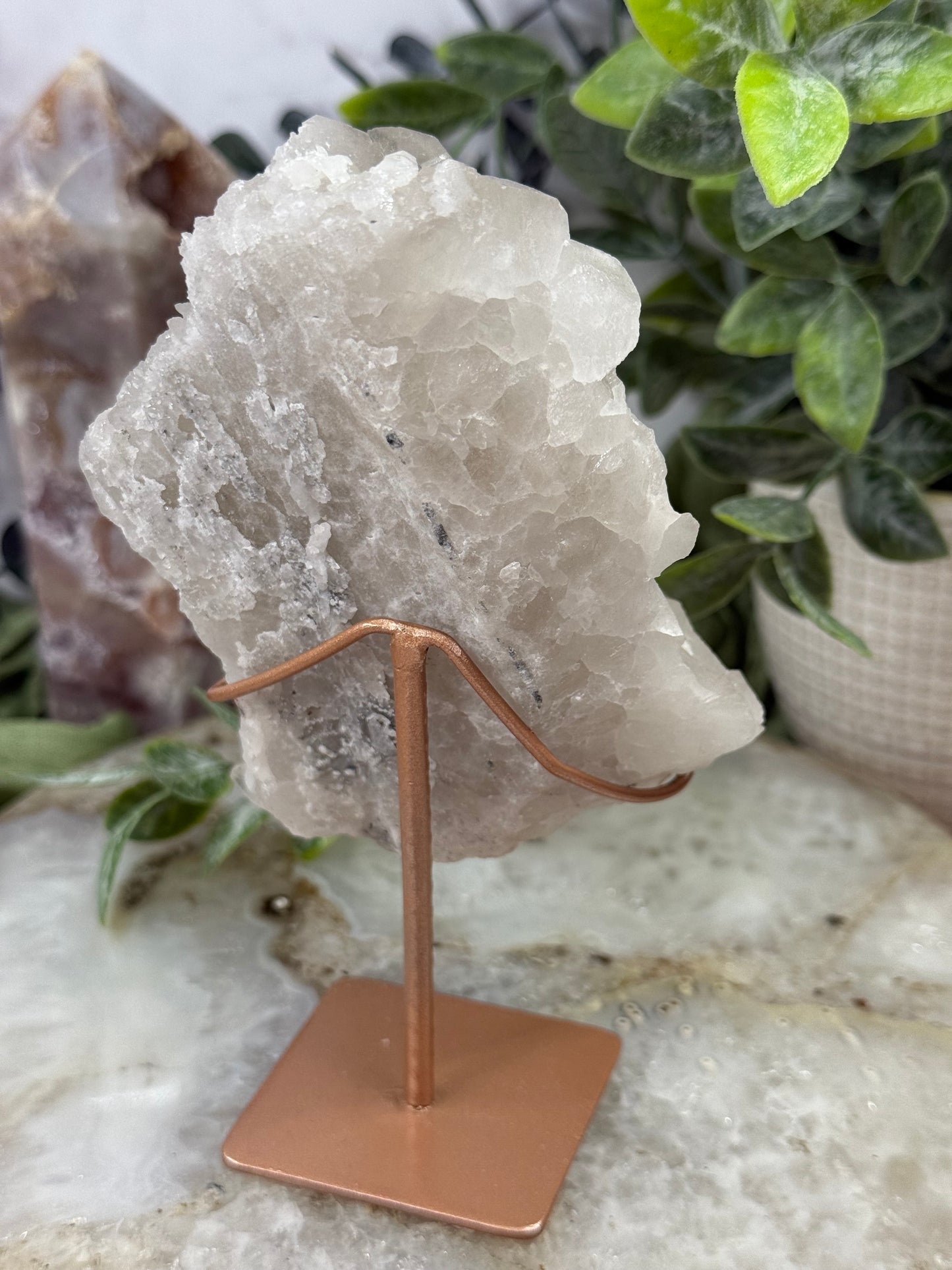 lemurian quartz cluster Brazil on stand 54a