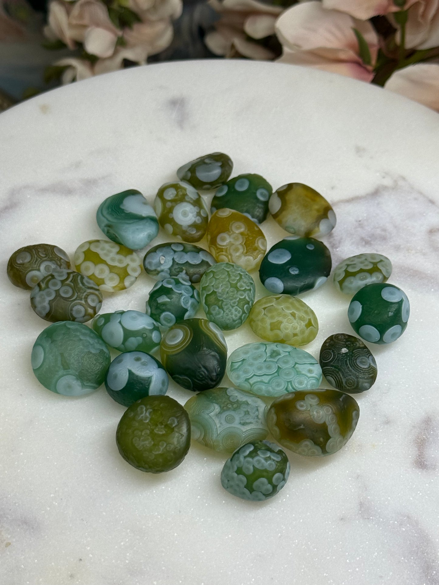 green gobi agate mystery set