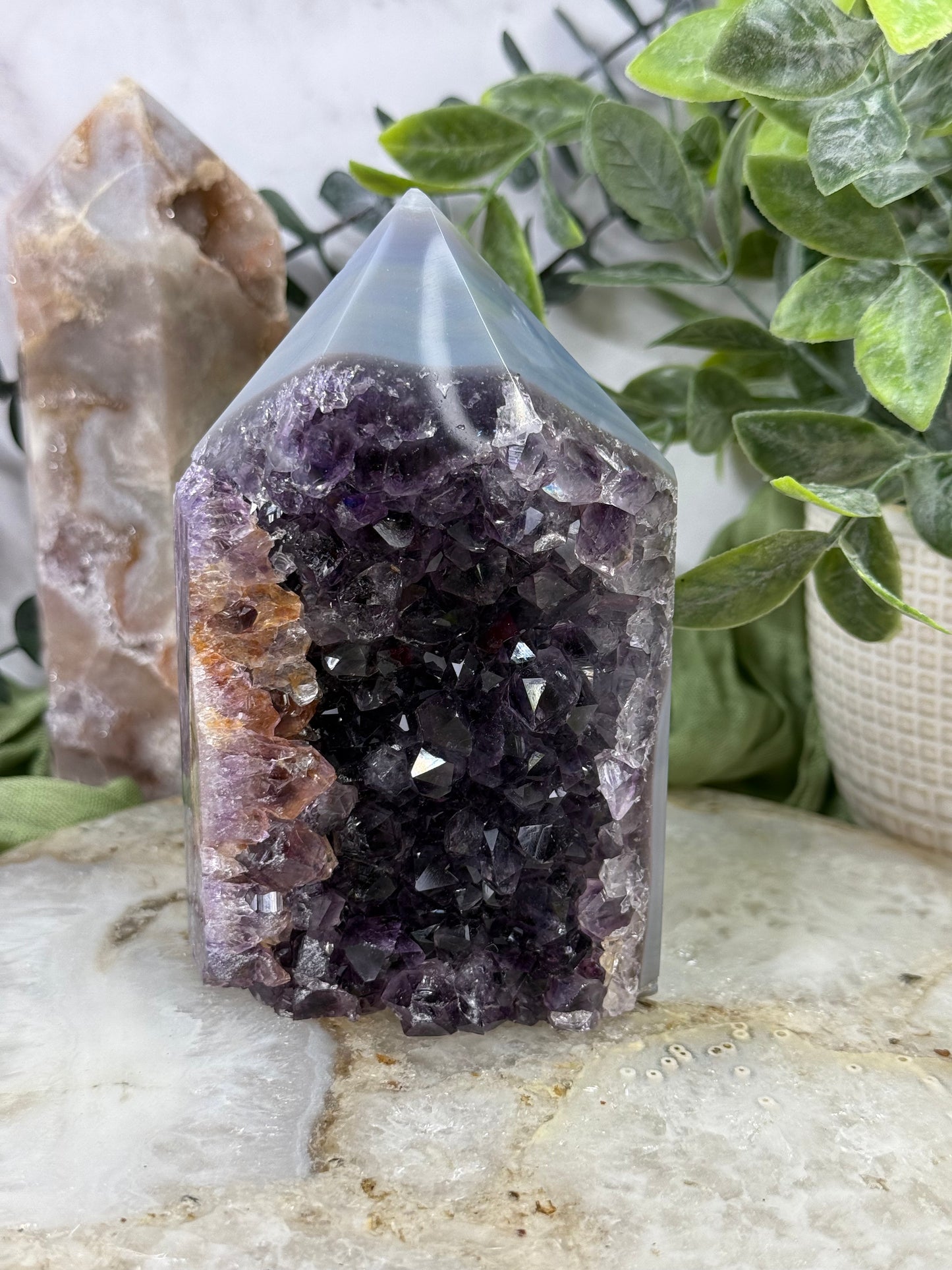 purple amethyst blue agate tower 52k