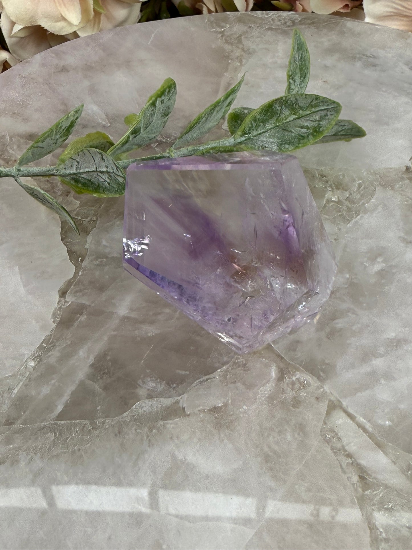 rose de France amethyst with phantoms and citrine 52