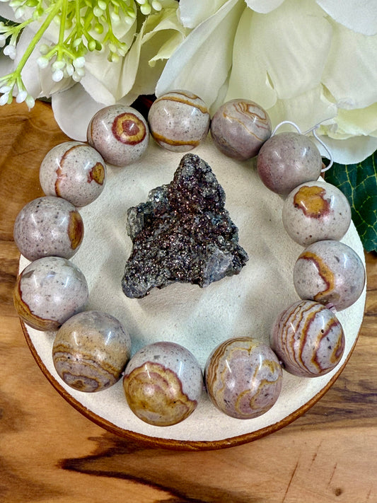 agate bead bracelet 16mm
