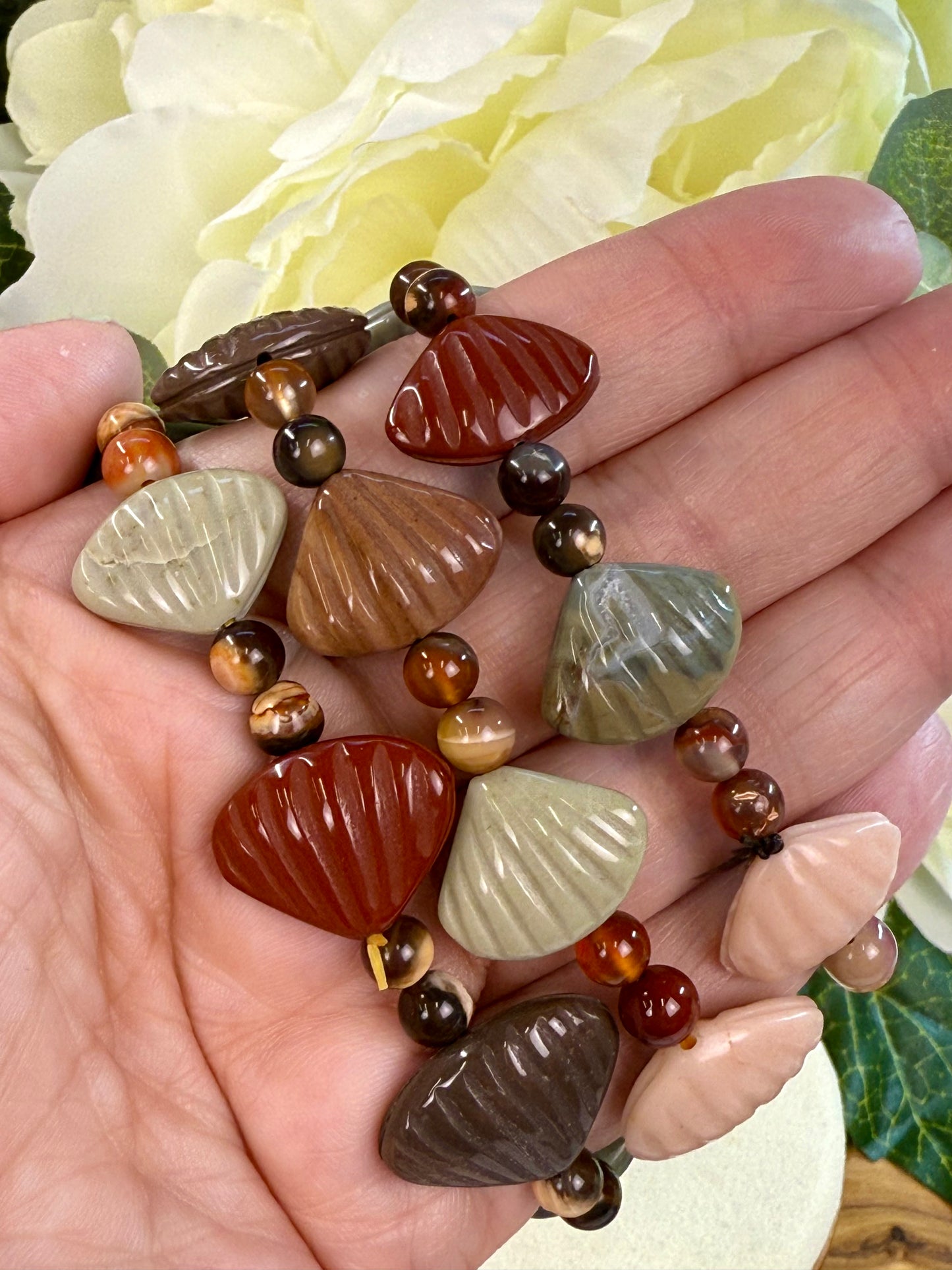 carved shell alashan bracelet
