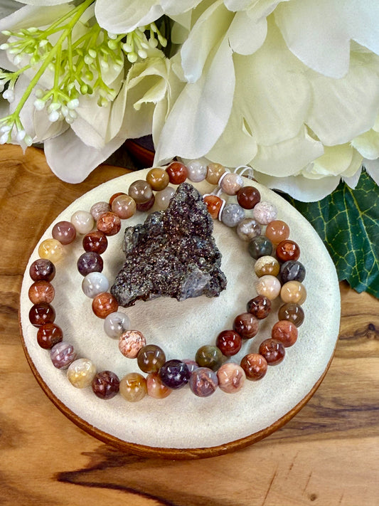 coral jade bracelet 6mm