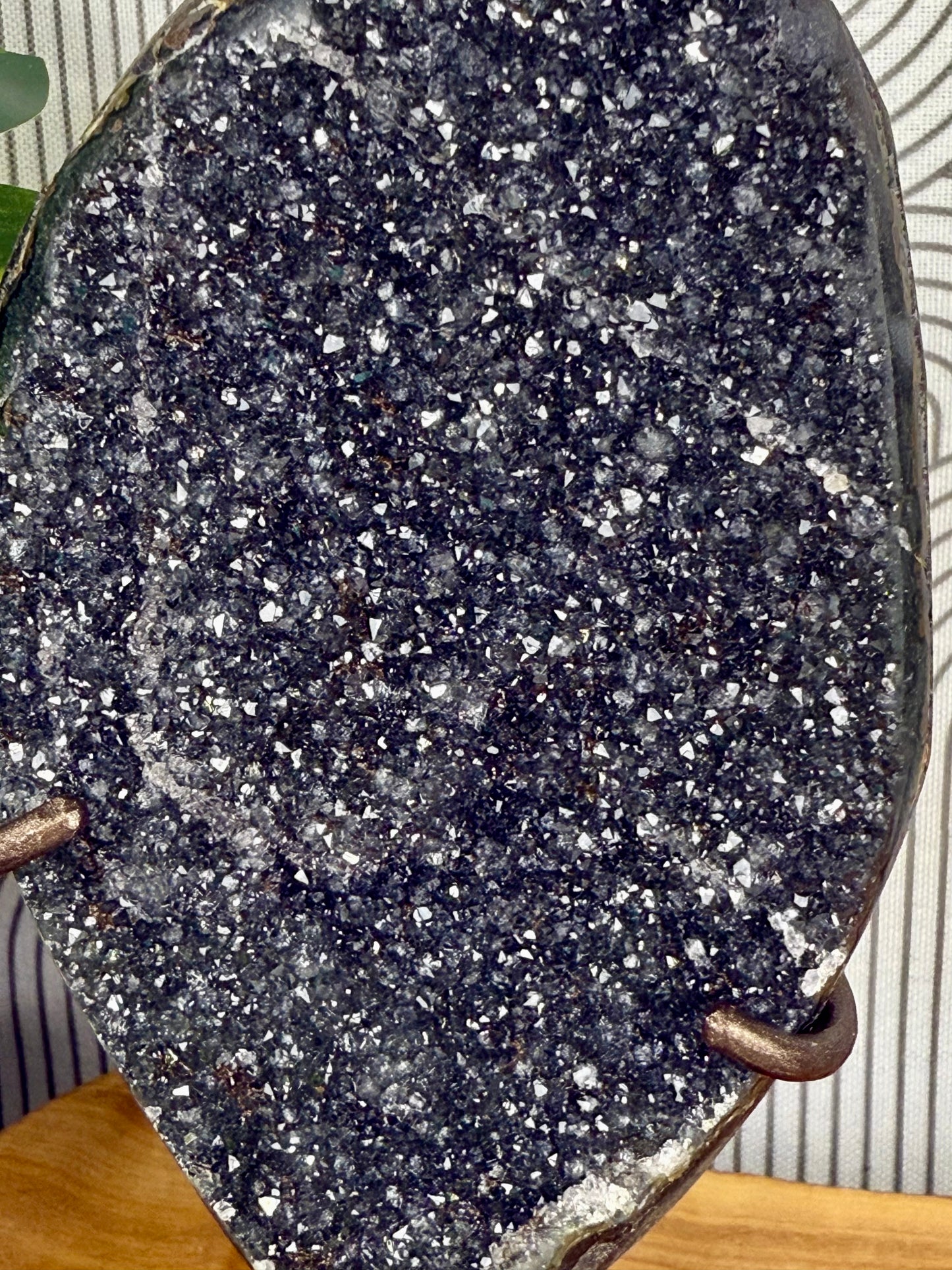 black rainbow amethyst with stand 55c