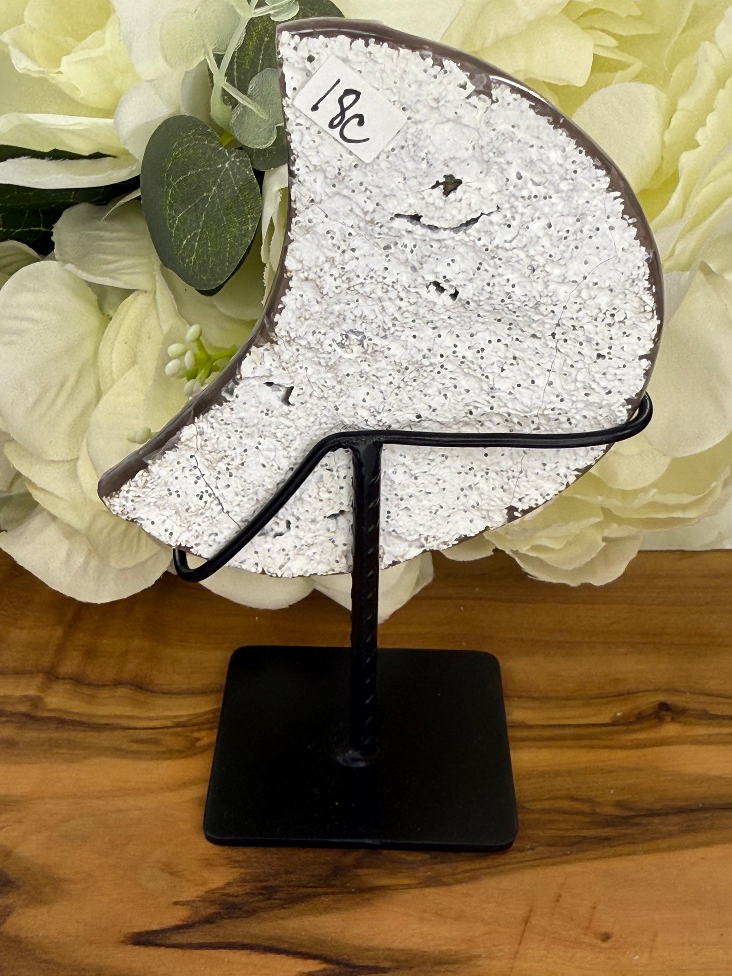 amethyst ziolite moon with stand 18c