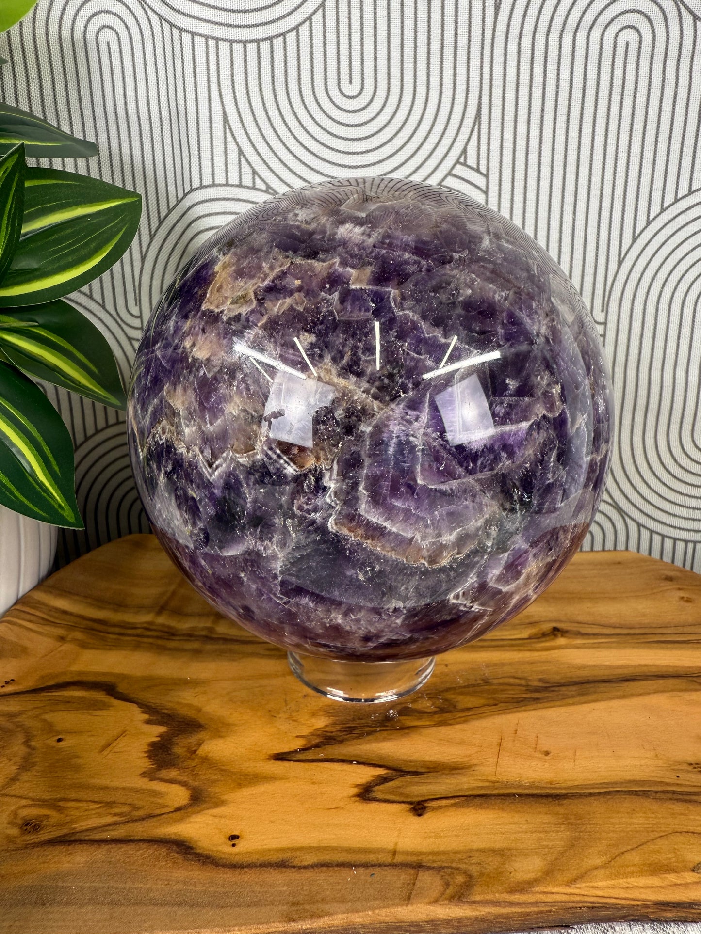 chevron dream amethyst large sphere
