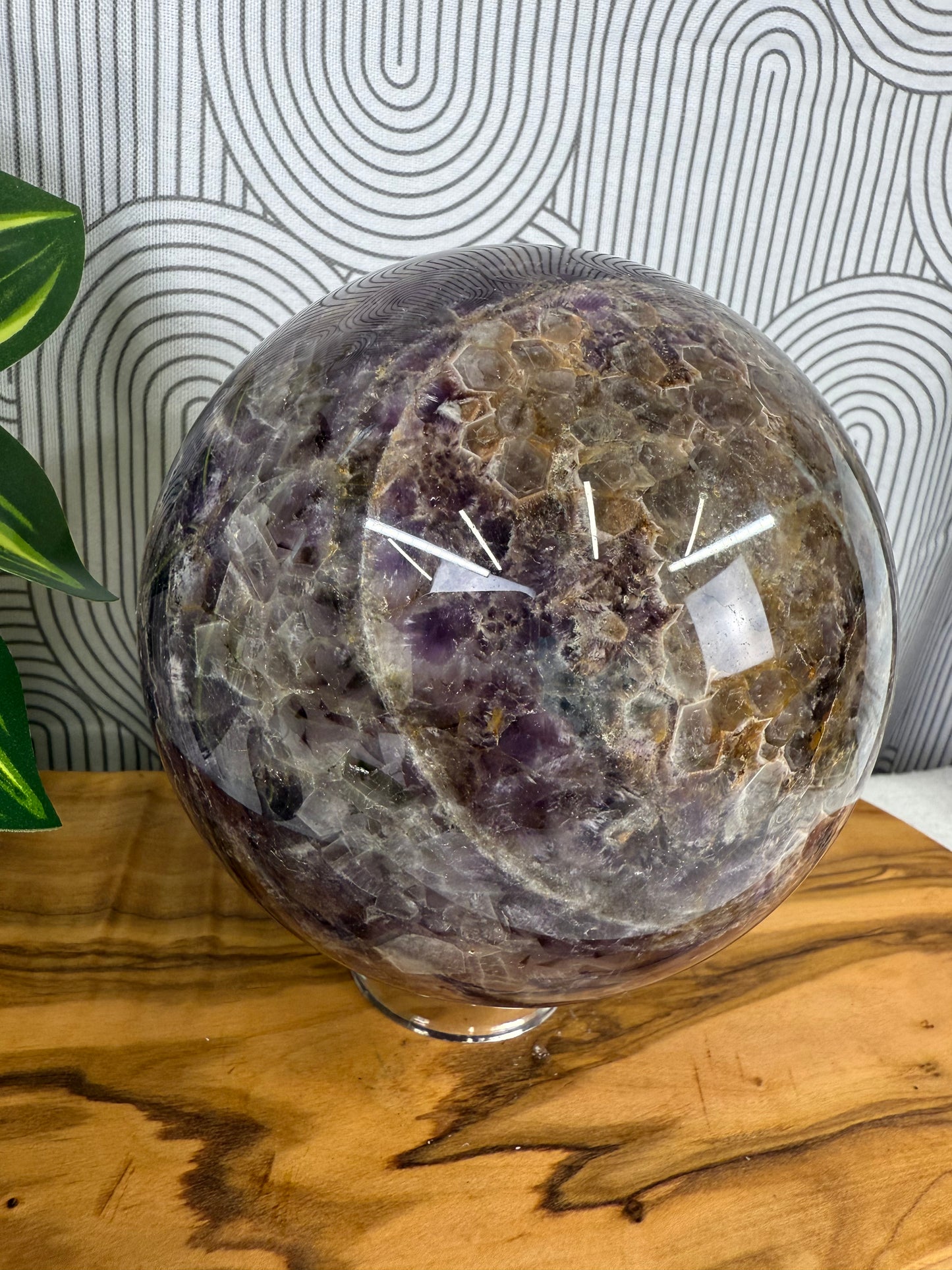 chevron dream amethyst large sphere