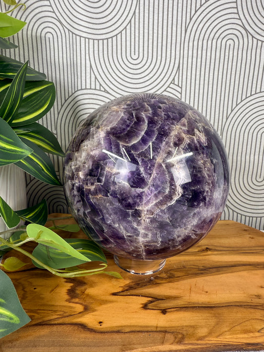 chevron dream amethyst large sphere