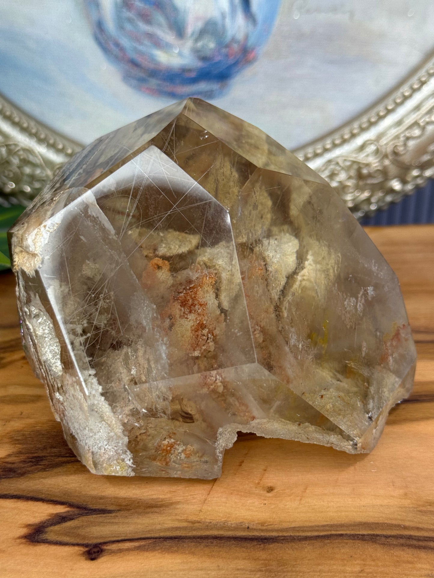 citrine freeform with rutile and lodalite inclusions