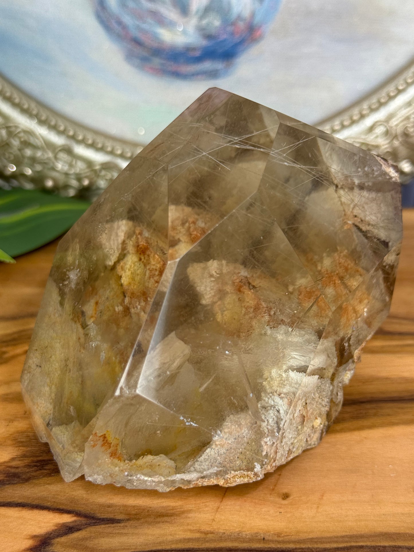 citrine freeform with rutile and lodalite inclusions