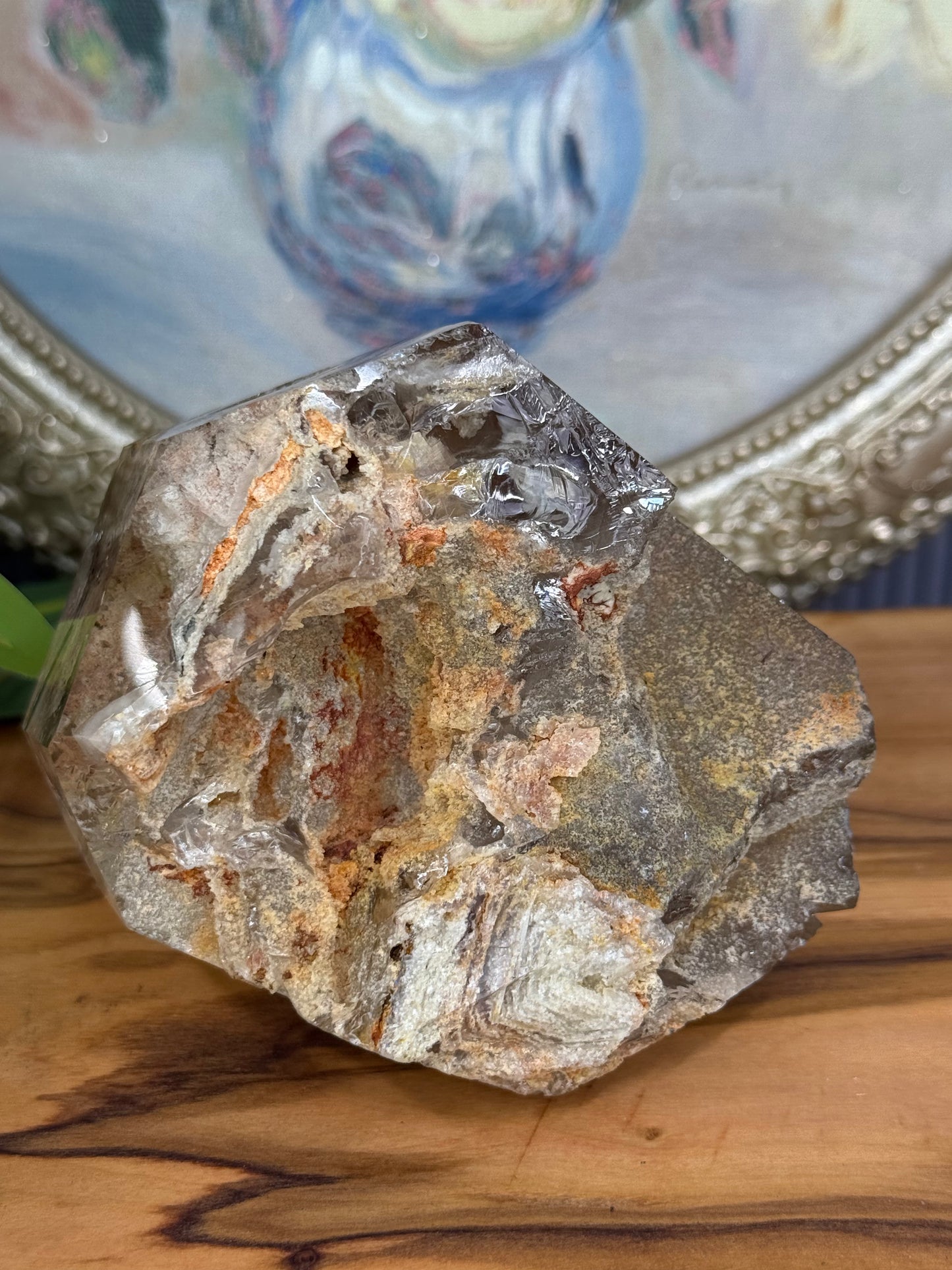 citrine freeform with rutile and lodalite inclusions