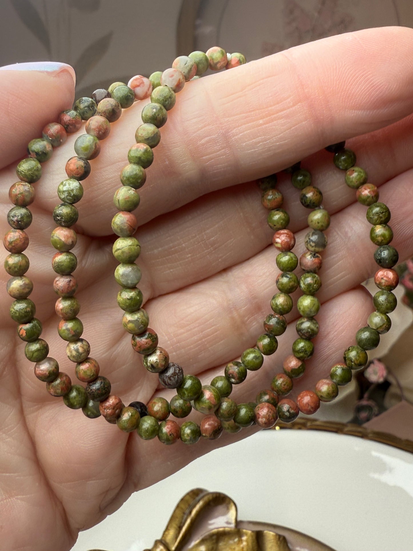 unakite bracelet 4mm